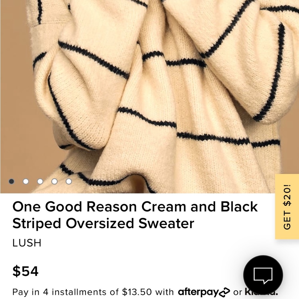 NWOT- Lush striped sweater size M